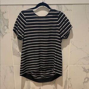 Madewell Black and White Striped Short Sleeve Tee